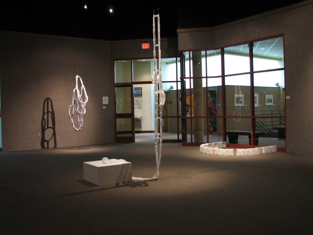 A gallery with several sculptures by artist Joanna White.